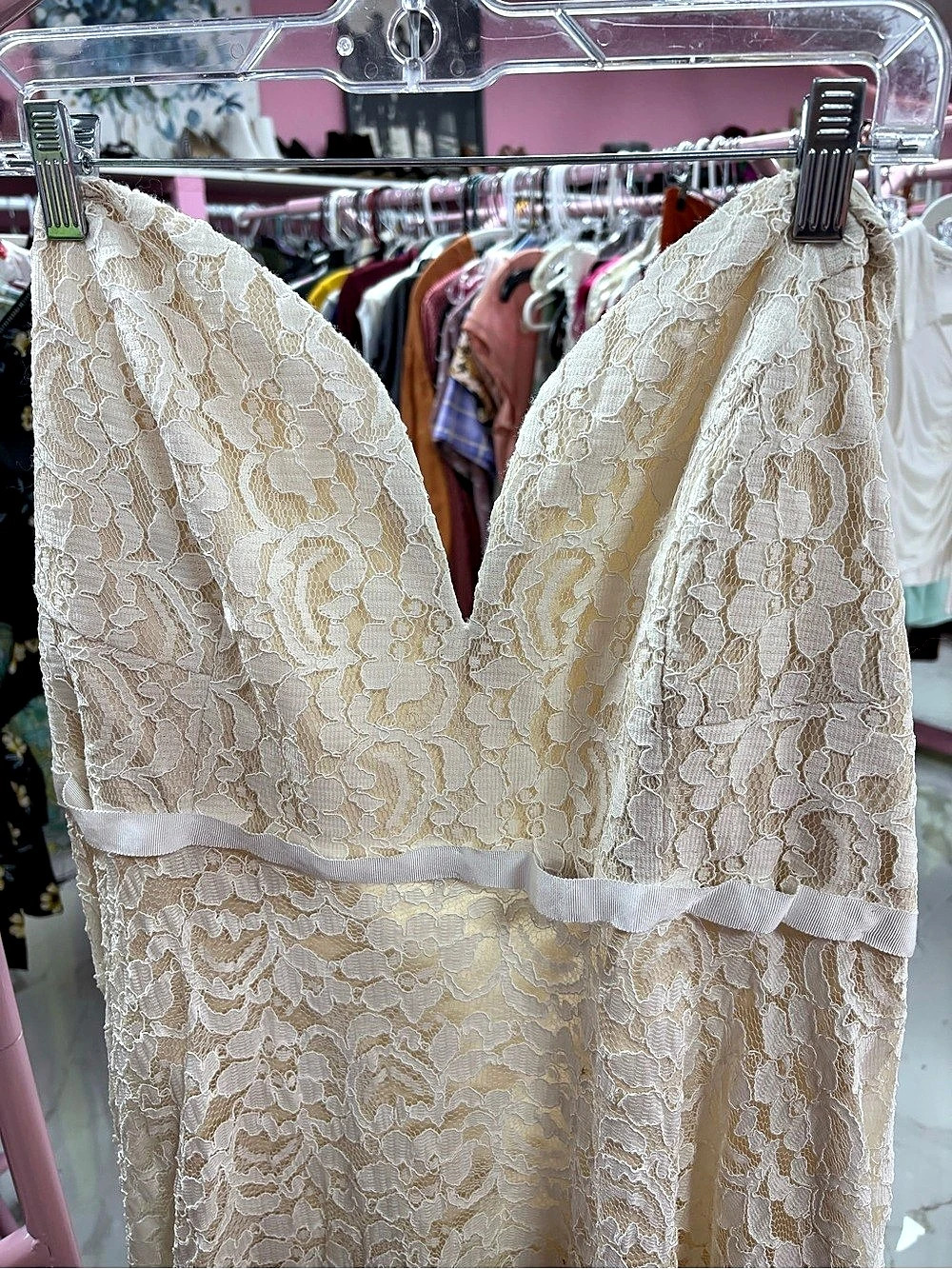 DAVID'S BRIDAL 9WG3993 Floral Lace Midi Dress Size 24W NWT